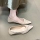 2025 new French design and elegant style Women's flat-toe shoes, gentle patchwork commuter shoes; French-style flat-toe slip-on slip-on mules for summer women; open-toe platform sandals for women, 2024 new summer high-heeled, thick-heeled, fairy-style Rom
