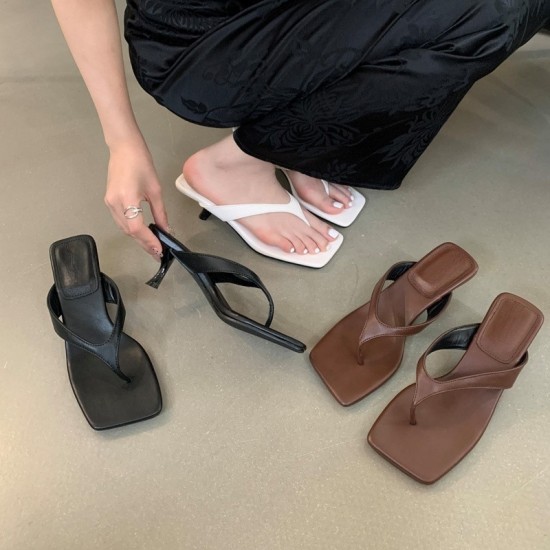 Petite women's long boots, large-tube elastic boots, slimming and height-enhancing thick-soled, length-enhancing boots. Women's slim-fitting boots; Chinese retro square-toe block-heeled shallow-cut new Chinese-style closed-toe sandals, new summer styles w