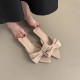 Women's slippers, new summer outdoor slippers, French-style, gentle, fairy-like, evening-style, kitten-heeled sandals with bows.