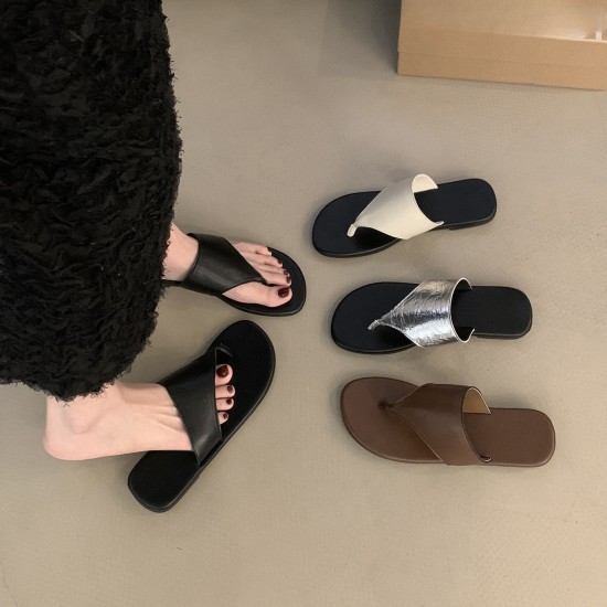 Closed-toe half-slippers for women, summer outdoor wear, new 2025 style, retro French mules, luxury, soft-soled sheepskin slip-ons