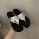 Closed-toe half-slippers for women, summer outdoor wear, new 2025 style, retro French mules, luxury, soft-soled sheepskin slip-ons