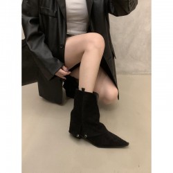 European women's shoes, 2023 autumn single-strap leopard print square-toed flats, European-made shallow-cut single shoes for women.