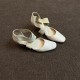 New retro, versatile ballet high heels, women's block heels, cross-strap, hollow, casual closed-toe sandals.