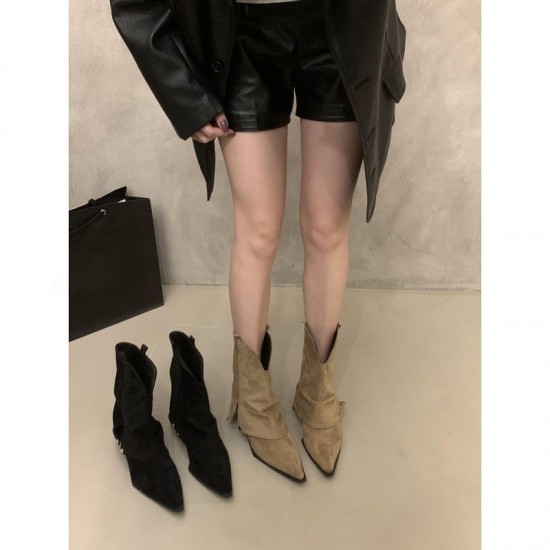 European women's shoes, 2023 autumn single-strap leopard print square-toed flats, European-made shallow-cut single shoes for women.