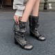 4cm Lace-Up Martin Boots for Women, 2025 New Push-Up Boots, Block Heels, Braided Ankle Boots, Stylish Short Boots, Motorcycle Boots