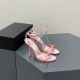 French Elegant High-Heeled Sandals for Outdoor Wear, Square-Toe Open-Toe Minimalist Stiletto Sandals for Women