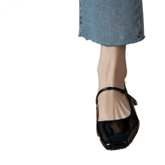 Fashionable women's slippers, stylish and fashionable, French-style, open-toe, block heels with rhinestones, beautiful and foot-friendly.