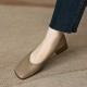 Silver point-toe block-heeled high heels for women, 2023 new, shallow-cut, elegant, retro, low-heeled, comfortable commuting shoes.