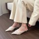2025 Summer New Women's Square-Toed, Stiletto, Mid-Cut High Heels, Rhinestone Strap High Heels 2024 new square-toed, open-toed, French-style, elegant stiletto heels with a poopy feel.