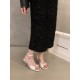 French-style black satin high-heeled sandals, fairy shoes (2024 new style, summer style, with elegant thin-strap Roman shoes)