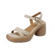 Waterproof nude high heels for women, 2025 new style, retro square-toed, open-toed sandals.