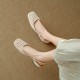 4cm woven hollow-toe sandals for women, new summer 2024 styles, fashionable, breathable, square-toe, medium-block heels, hollow backs