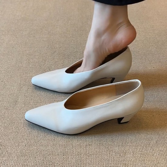 2023 New French Retro Matte Brown, Versatile Shoes