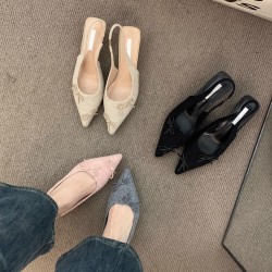 Women's summer flip-flops, 2025 new style, flat-soled, soft-soled white slip-on sandals for pregnant women to wear as outdoor wear