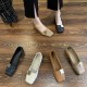 Square-Toed Women's Shoes, Summer 2025 New Niche Design, Braided Metal Buckle Low-Heeled Soft-Sole Fashion Shoes