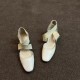 New retro, versatile ballet high heels, women's block heels, cross-strap, hollow, casual closed-toe sandals.