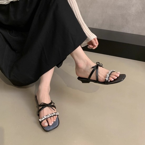 Fairy-style flower high heels, 2025 summer new niche design, snake-shaped wrap stiletto sandals.