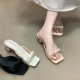 Open-toe satin soft block heel sandals, 2025 summer new French bow sandals