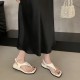 French Retro Strappy Wedge Heel Slip-On Sandals for Women, Summer 2025 New Roman sandals with skirts