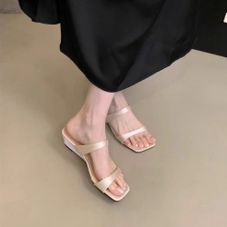 Flat-soled Chanel-style toe slip-on shoes for women, 2025 new style. Summer slip-on black witch spring and autumn slip-on shoes